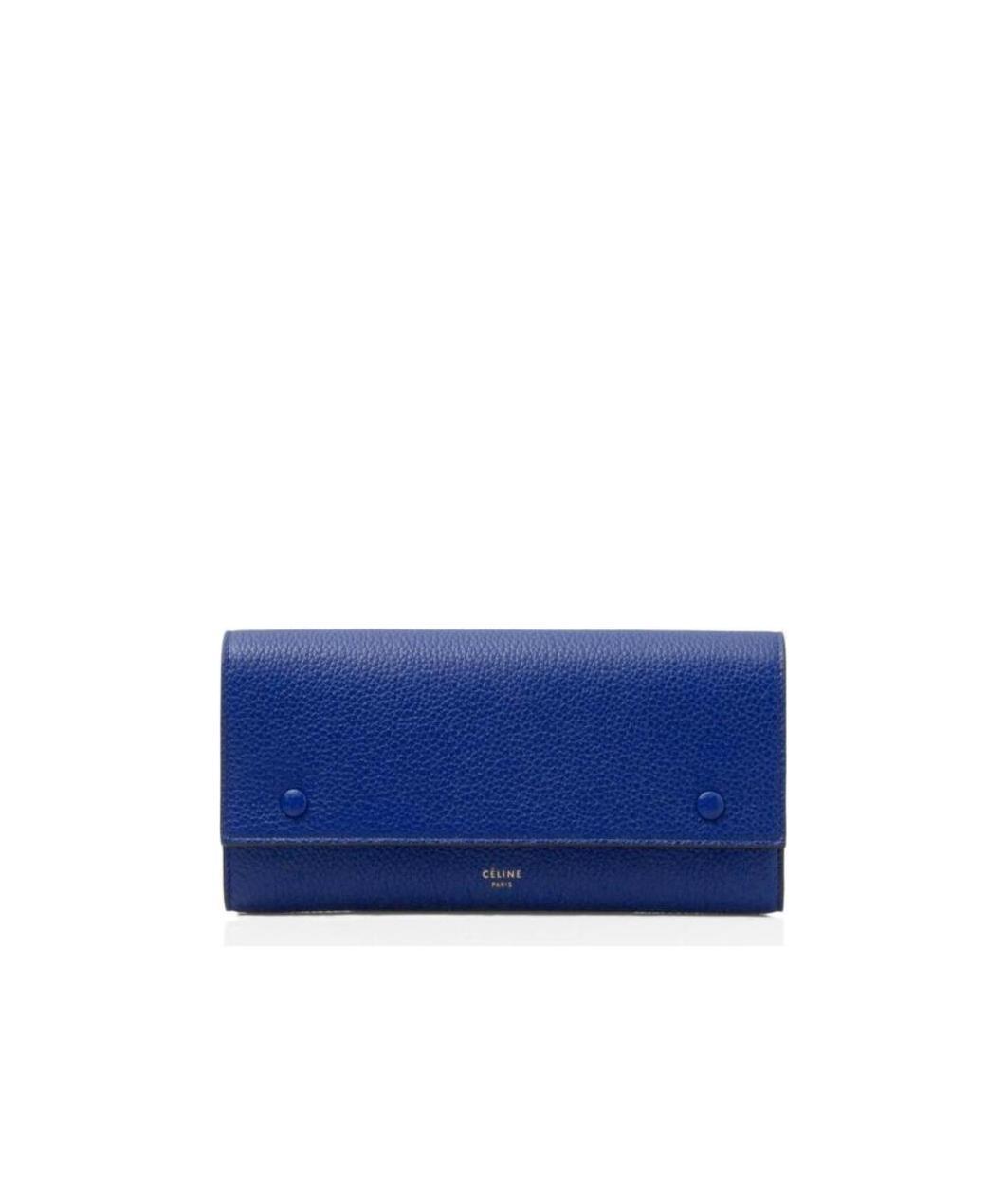 Celine Logo Details Long Wallet In Blue