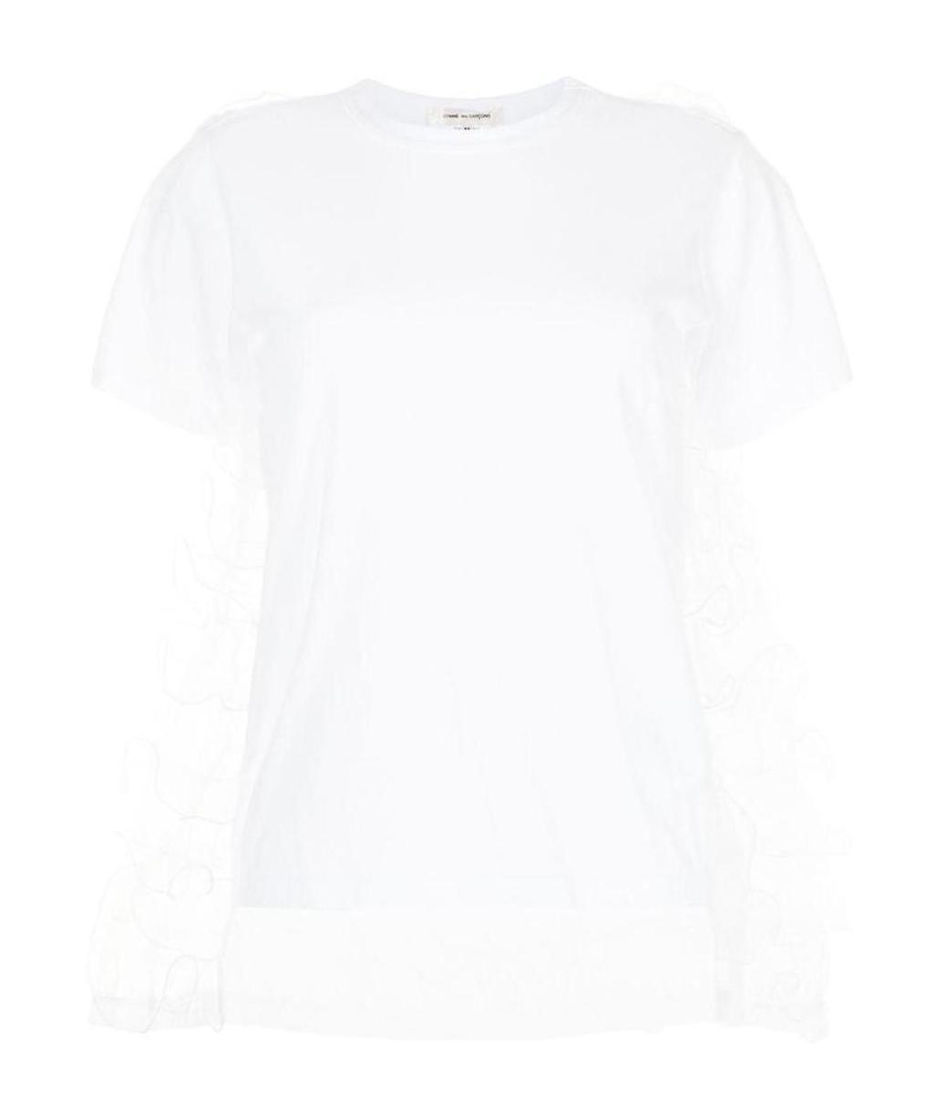 COMME DES GARÇONS RUFFLE-TRIM CREW-NECK T-SHIRT