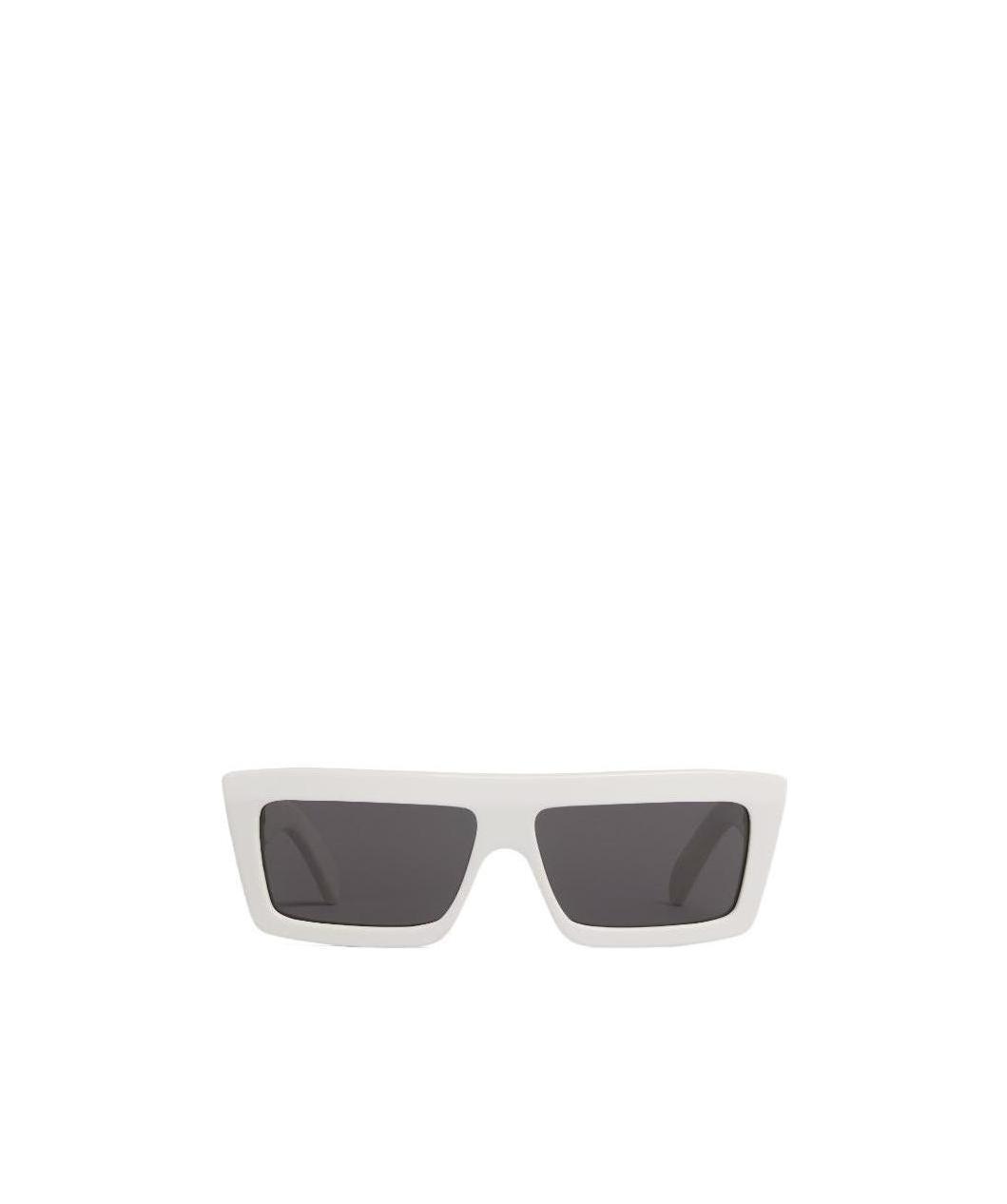 Celine Monochrome 02 Rectangle-frame Acetate Sunglasses In White