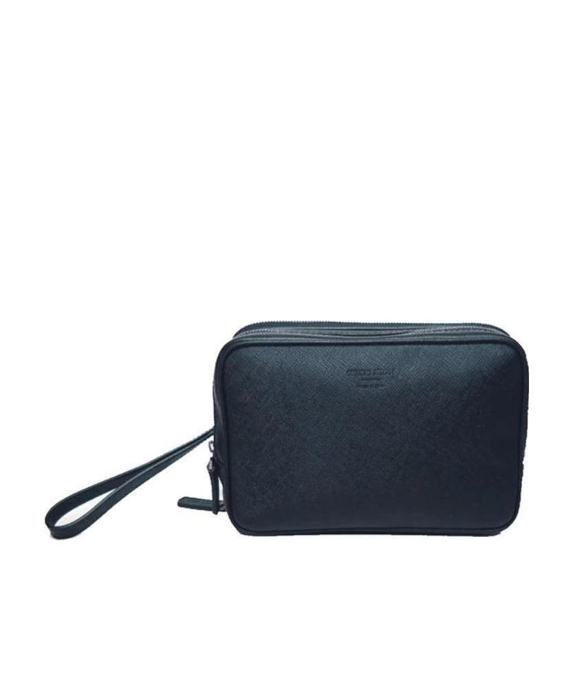 Giorgio Armani Logo Details Handbag In Black