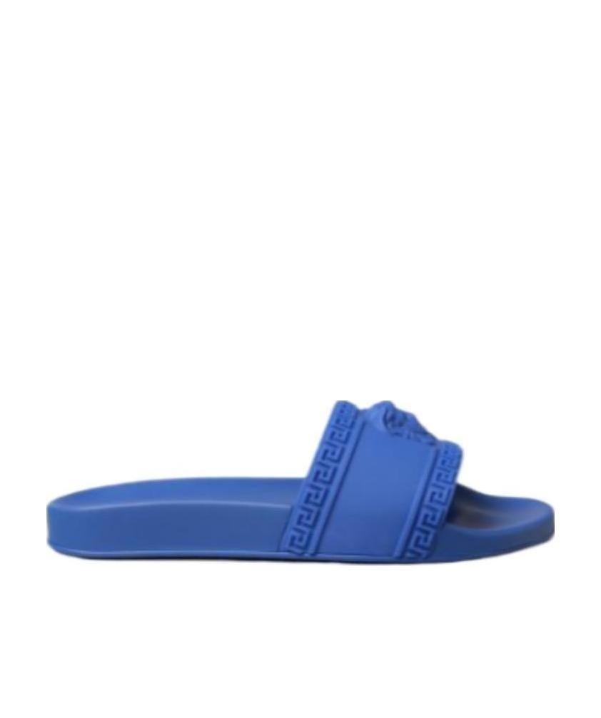Versace Medusa Head Slides In Blue