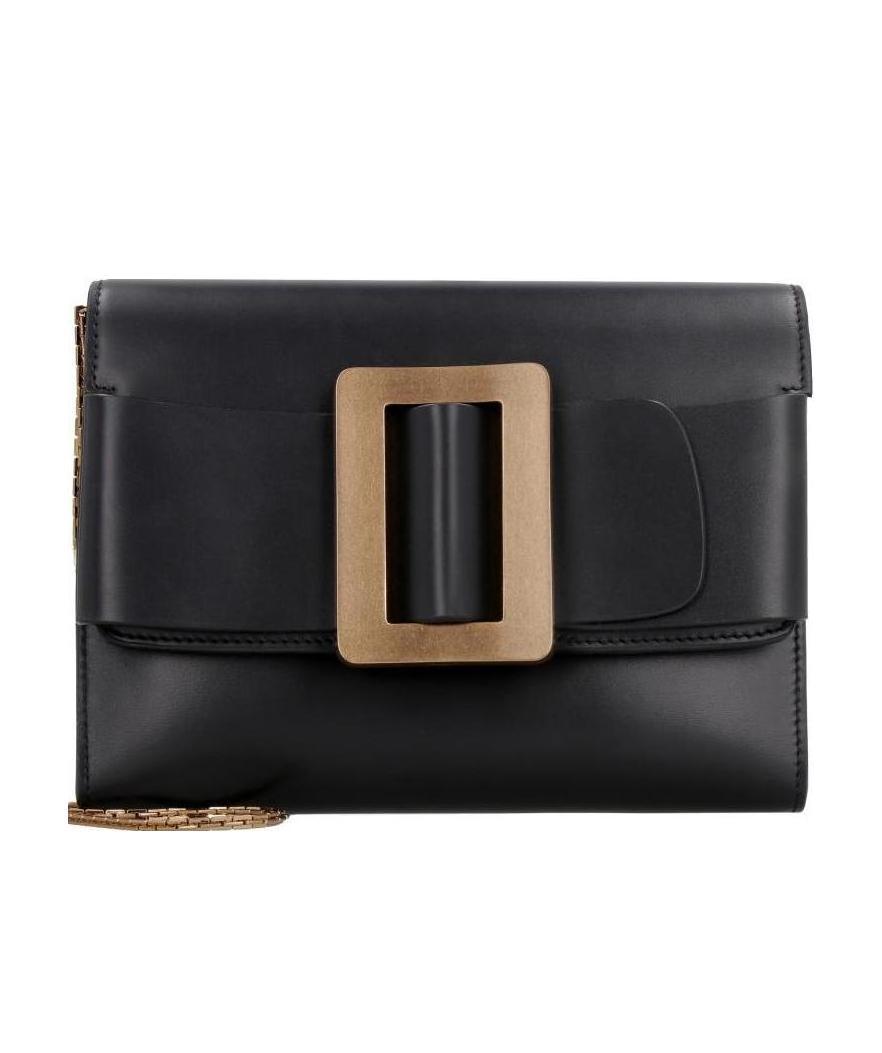 Boyy Buckle Travel Case Leather Crossbody Bag In Black