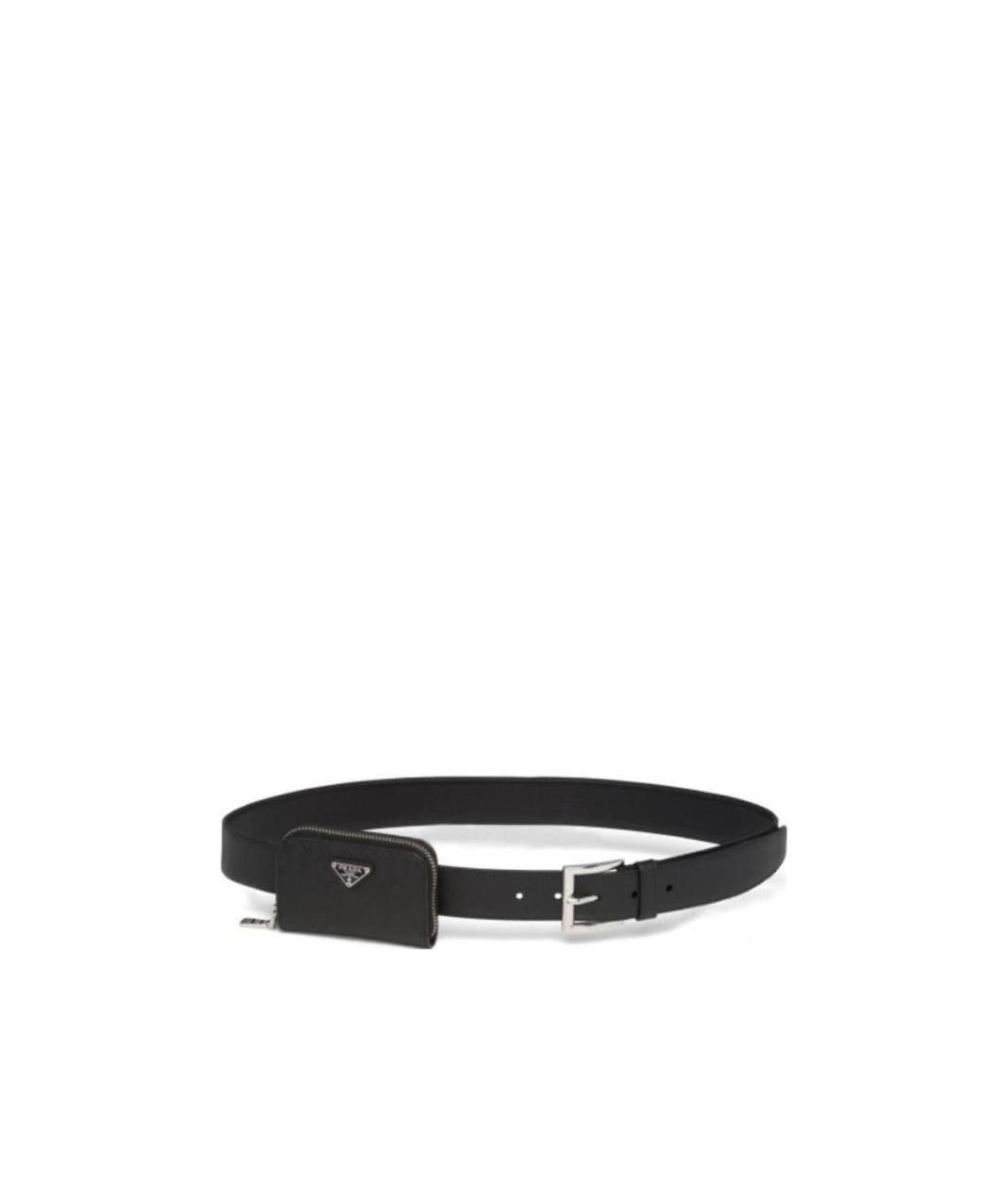 Prada Saffiano Leather Belt In Black