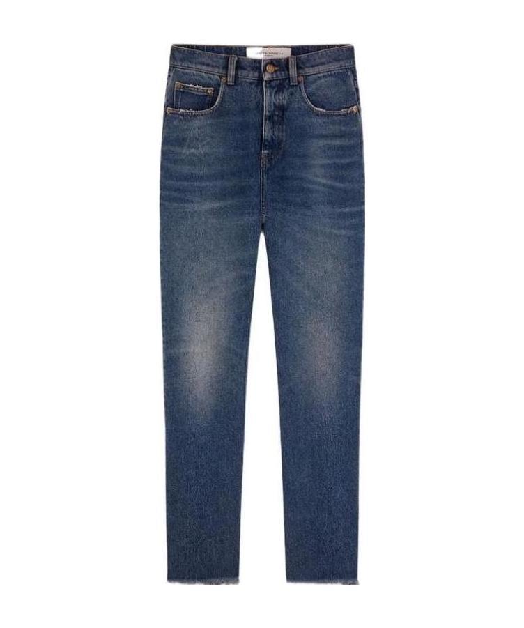 Golden Goose Classic Straight-leg Denim Pants With Vintage Finish In Blue
