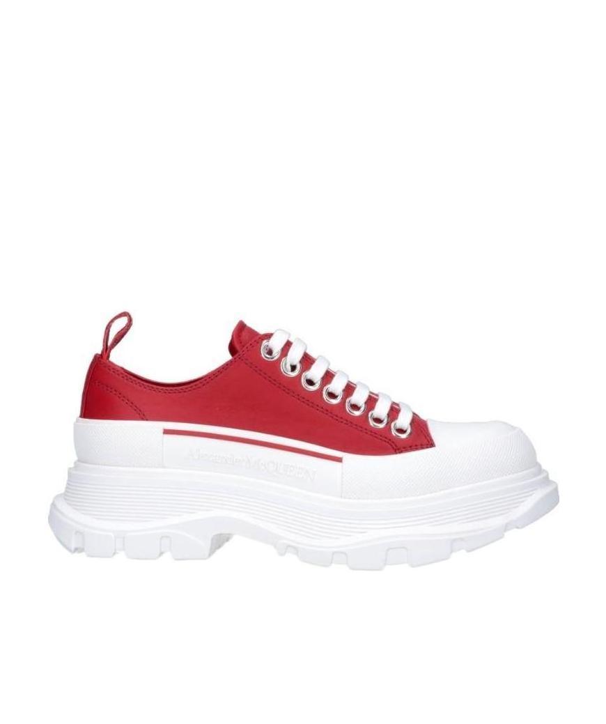Alexander Mcqueen Tread Slick Leather Sneaker In Red