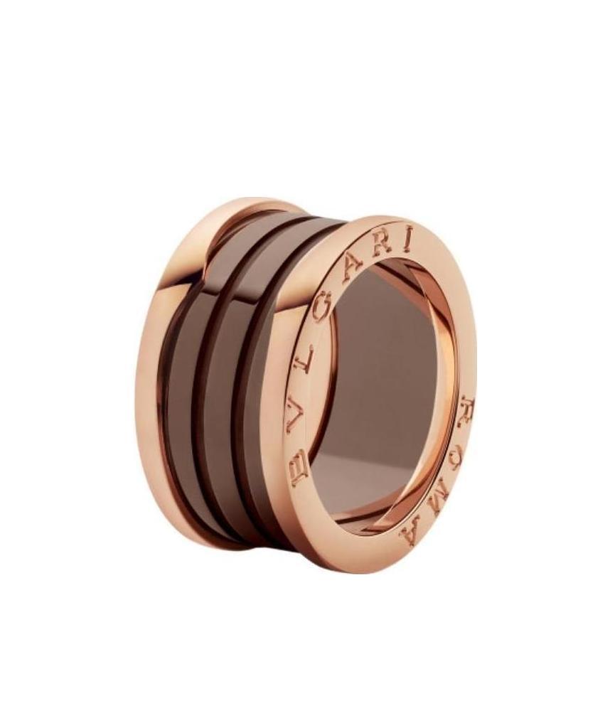 Bvlgari Logo Ring In Yellow