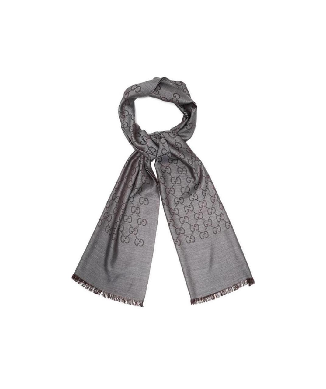 Gucci Classic Logo Scarf In Gray