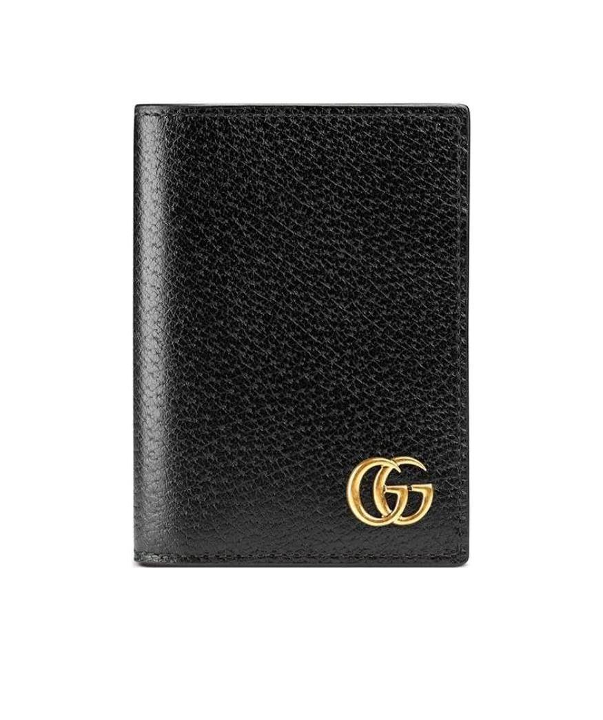 Gucci Gg Marmont Leather Card Case In Black