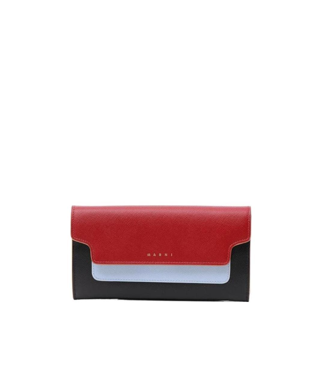 Marni Color Block Logo Wallet In Gray