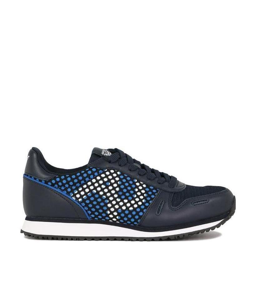 Armani Jeans Logo Details Casual Sports Shoes In Black