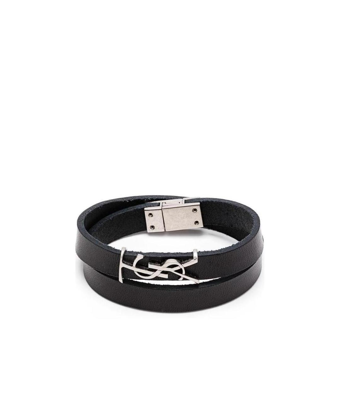 Saint Laurent Opyum Double-wrap Bracelet In Black