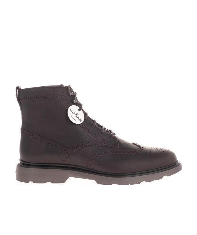 Hogan Lace-up Ankle Boots In Black