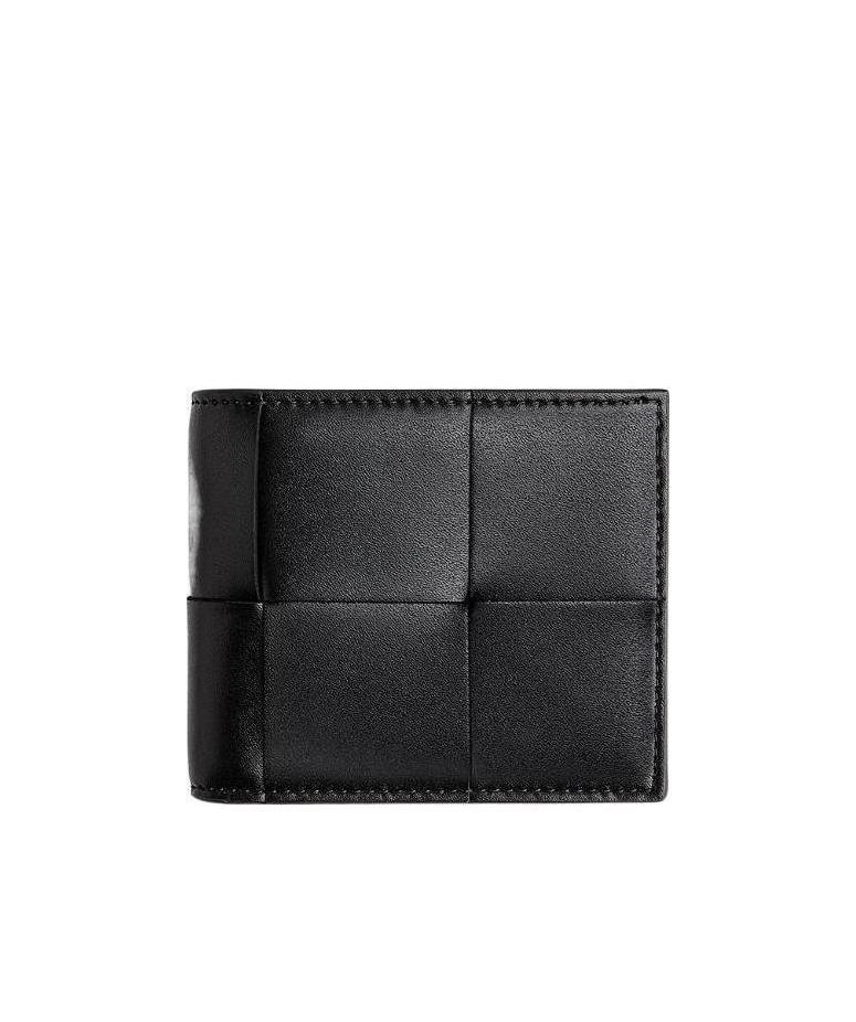 Shop Bottega Veneta Interwoven-design Folded Wallet In Black
