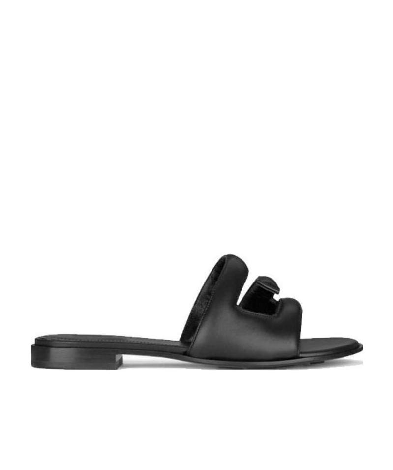 Givenchy Logo Cut Out-detail Sandals In Black