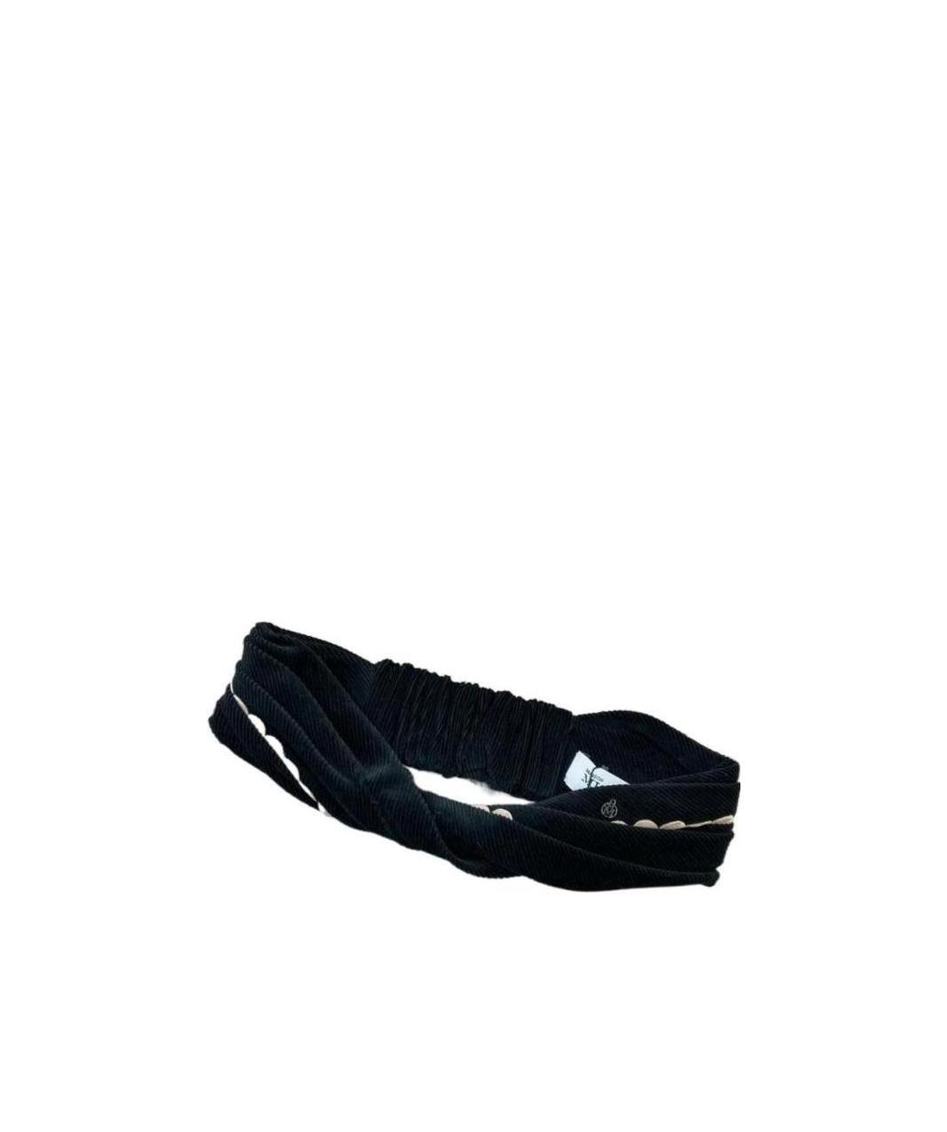 Maison Michel Logo Patch Hair Band In Black