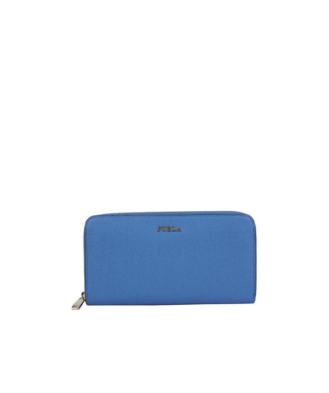 Furla Long Zipper Purse In Blue