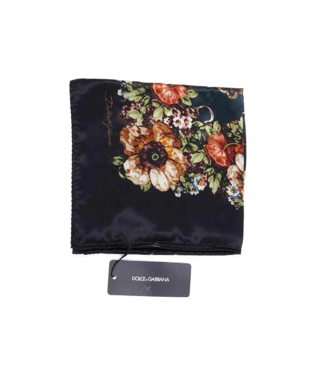 Dolce & Gabbana Silk Printed Scarf In Black