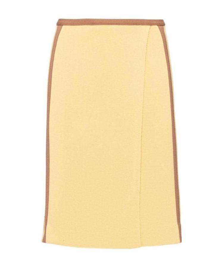 Miu Miu Knitted Midi Skirt In Yellow