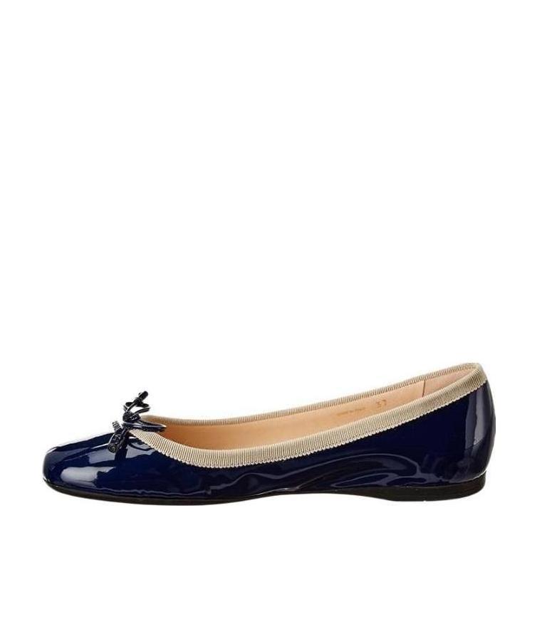 Prada Logo Flats In Blue