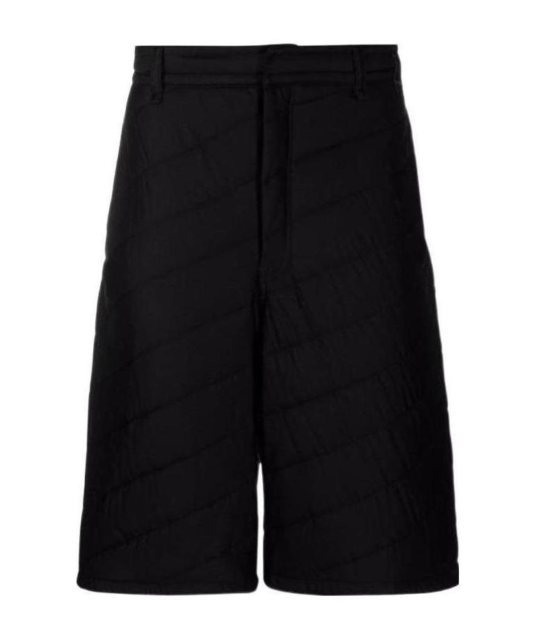 Fendi Quilted Silk Bermuda Shorts In Black