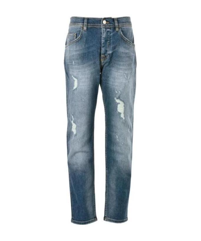 Shop Iceberg Tear The Details Of The Jeans In Blue