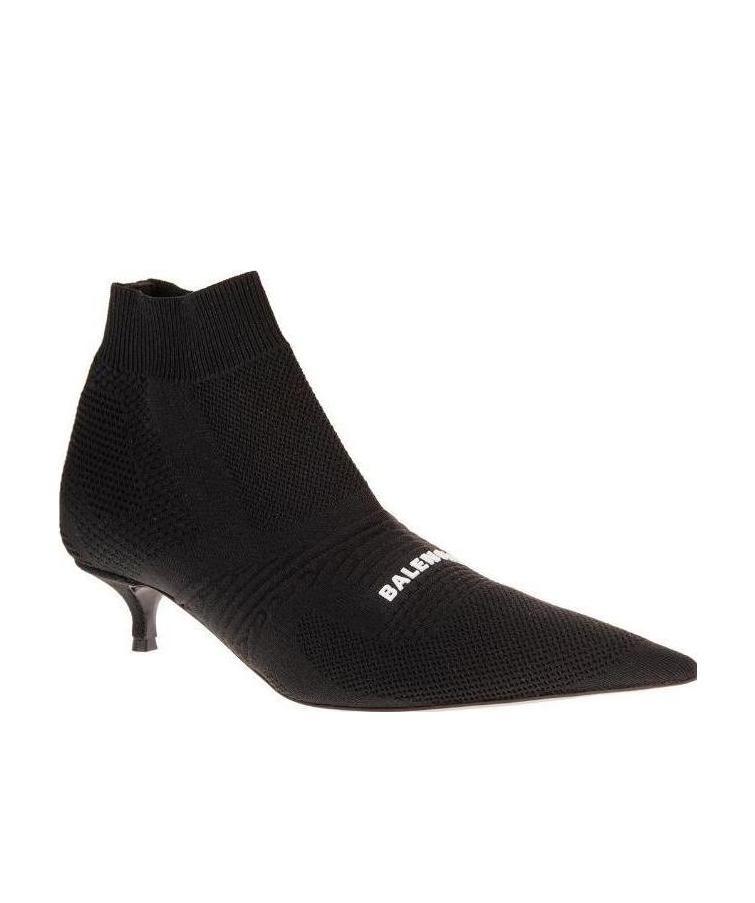 Shop Balenciaga Knitted Ankle Boots In Black
