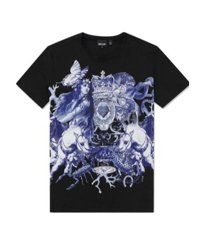 Just Cavalli Printed T-shirt In Black