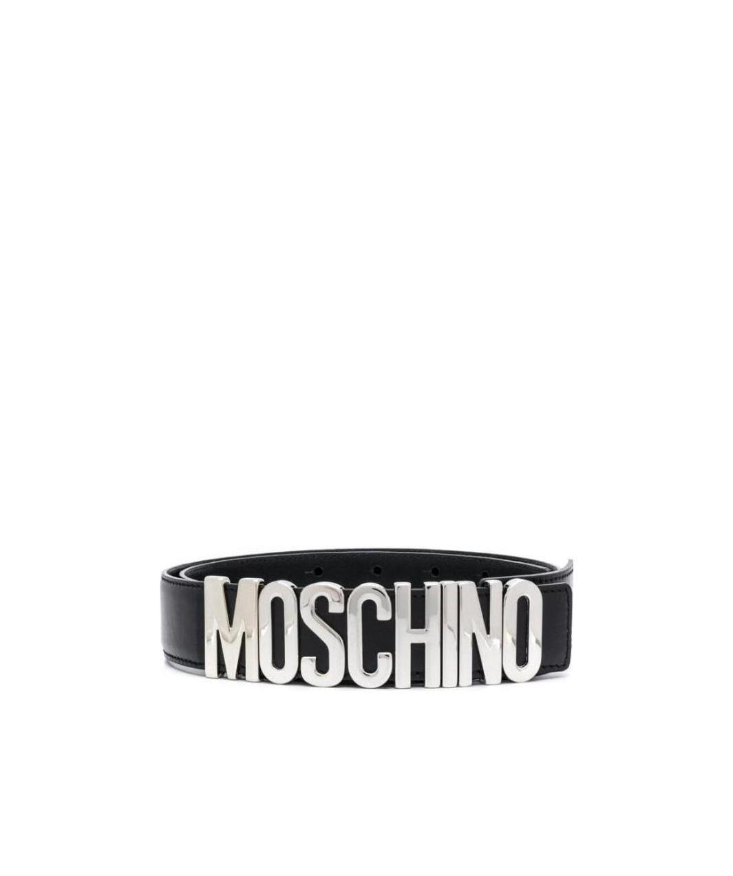Shop Moschino Logo Plaque Belt In Black