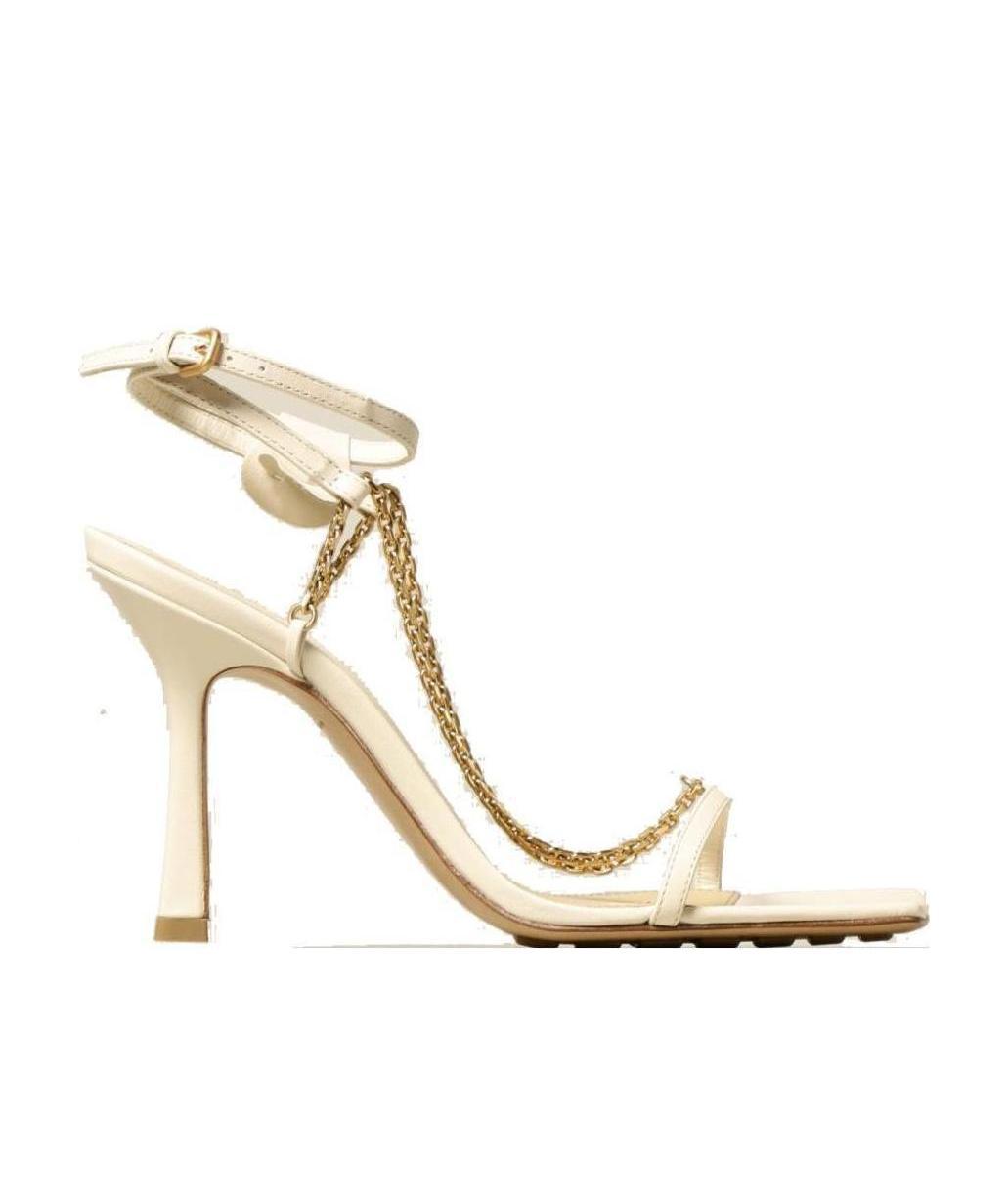 Bottega Veneta Stretch Chain-strap Sandals In Gray