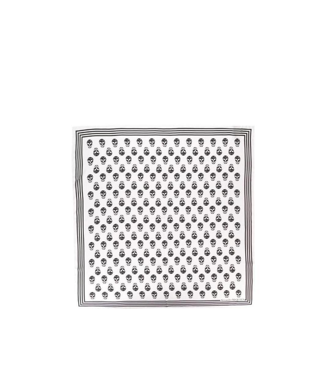Alexander Mcqueen Biker Skull Print Scarf In White