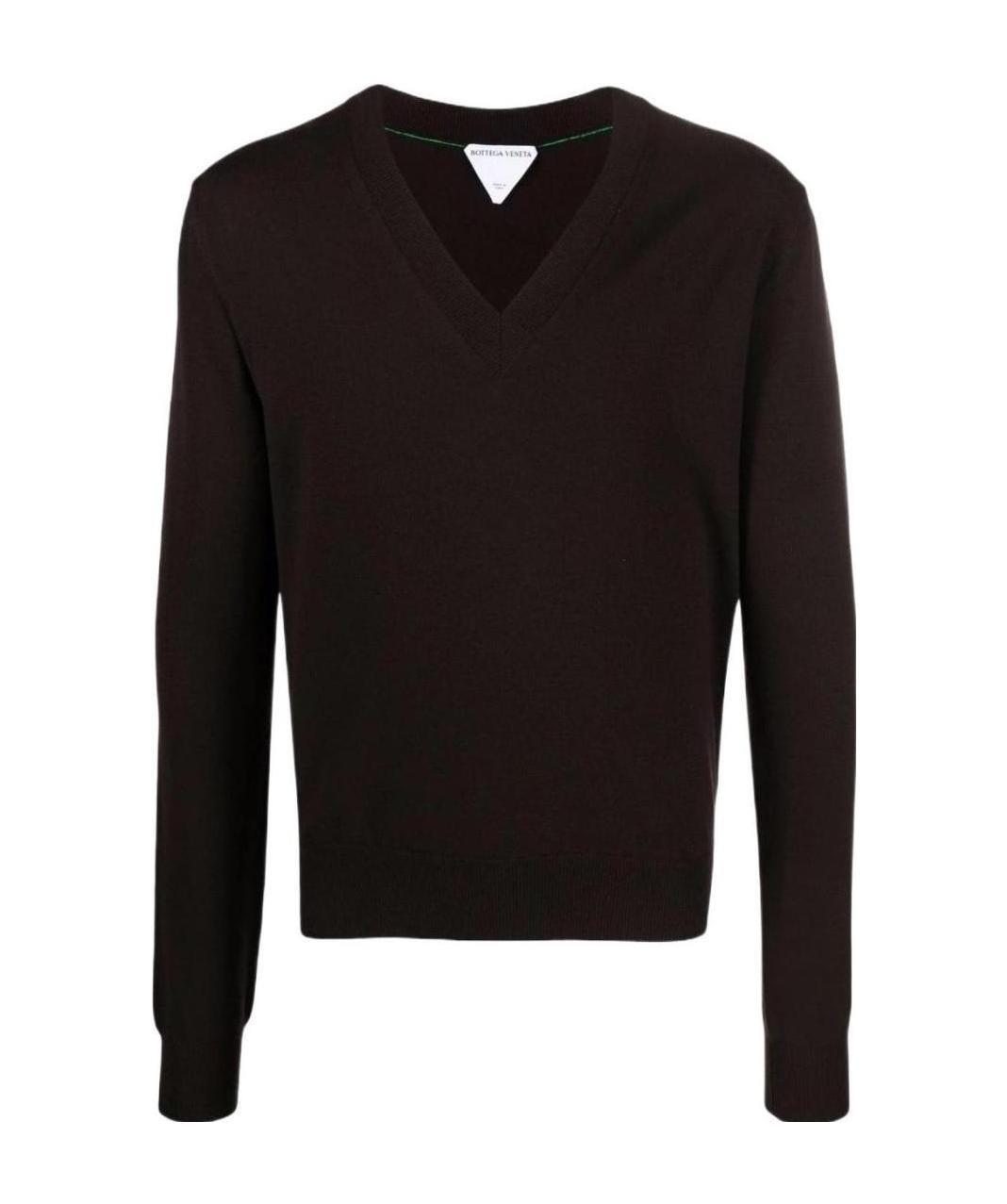 Bottega Veneta V-neck Knitted Jumper In Brown