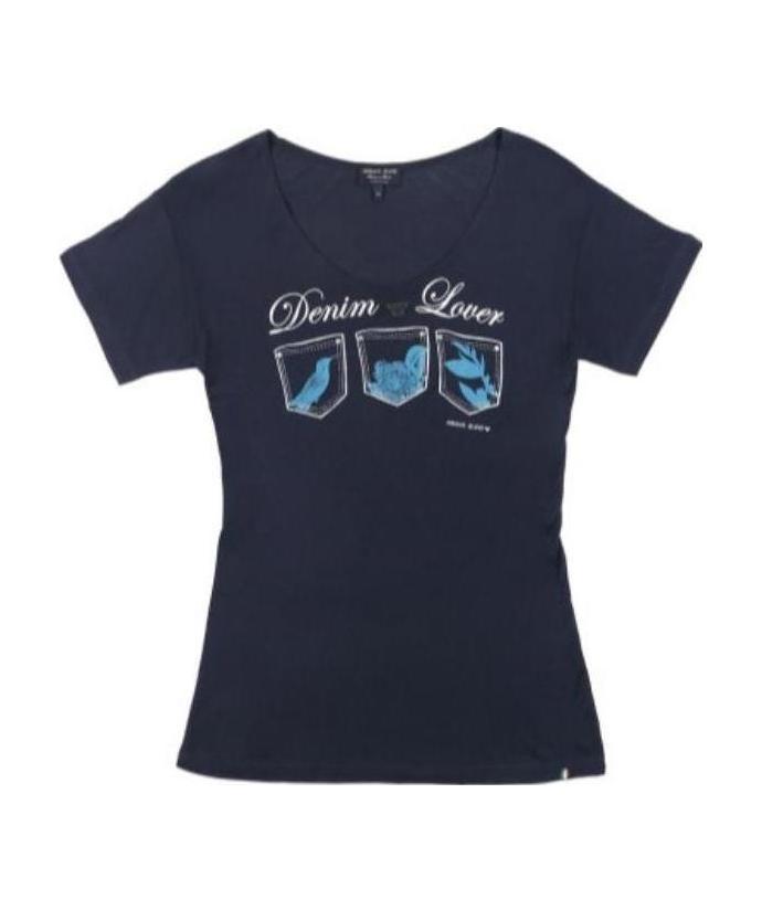 Shop Armani Jeans Printed T-shirt In Black