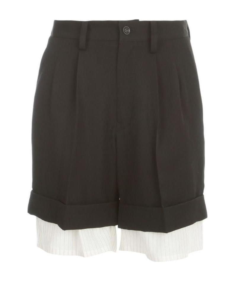 Y's Layered Tailored Shorts In Black
