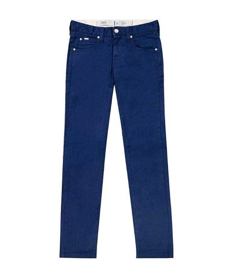 Shop Armani Collezioni Logo Jeans In Blue