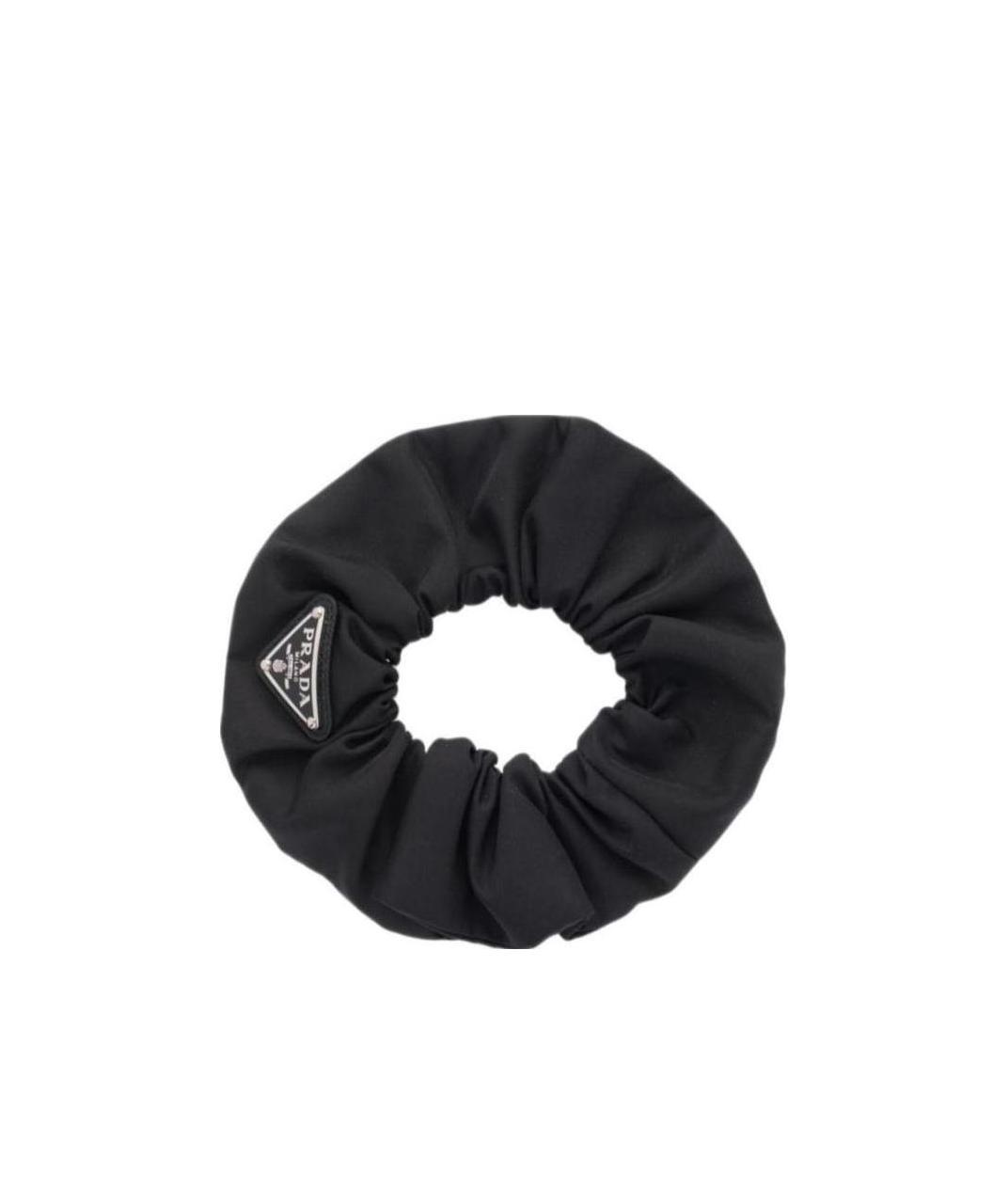 Prada Re-nylon Triangle-logo Scrunchie In Black