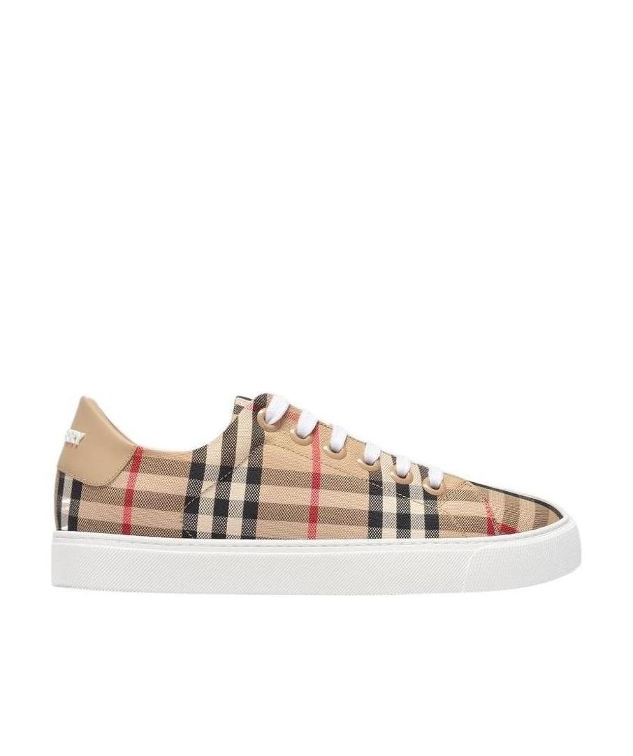 Burberry Vintage Check Lace-up Sneakers In White