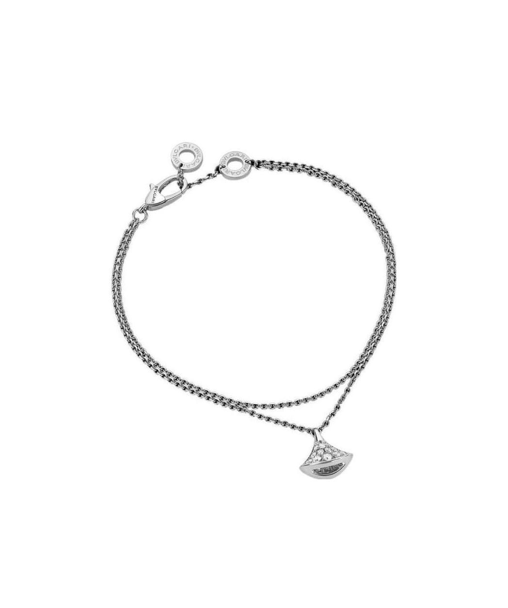 Bvlgari White Gold Diva's Dream 18ct White-gold And 0.26ct Brilliant-cut Diamond Bracelet In Gray