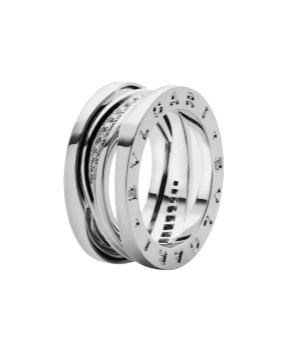 Bvlgari White Gold And Diamond B. Zero1 One-band Ring In White