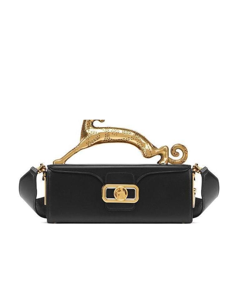 Shop Lanvin Pencil Cat Box Tote Bag In Black