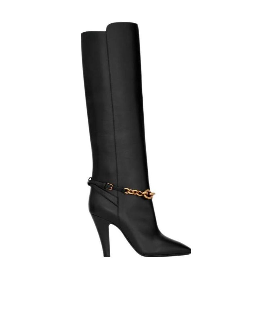 Saint Laurent Le Maillon Knee-high Boots In Black