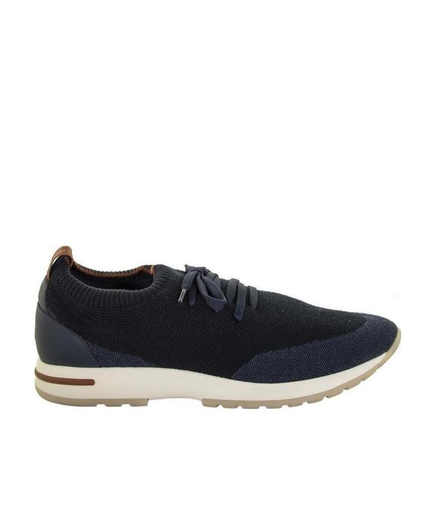 Loro Piana 360 Flexy Walk Leather-trimmed Knitted Wool Sneakers In Black