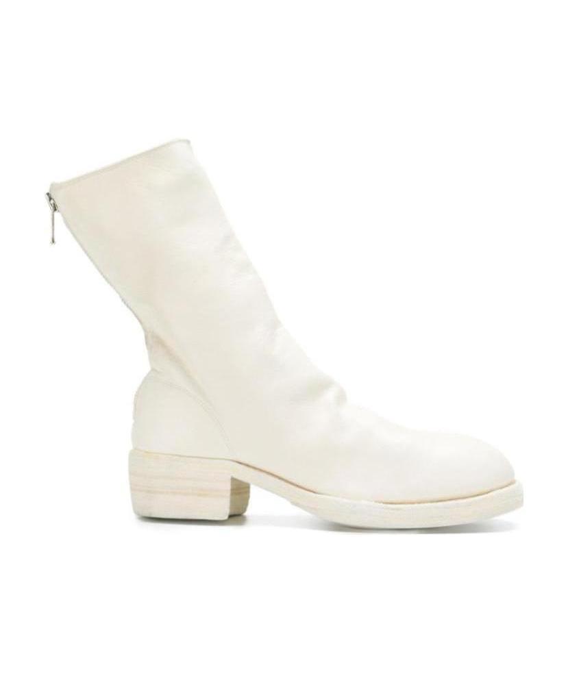 Guidi Zipper Boots Behind The Logo In White