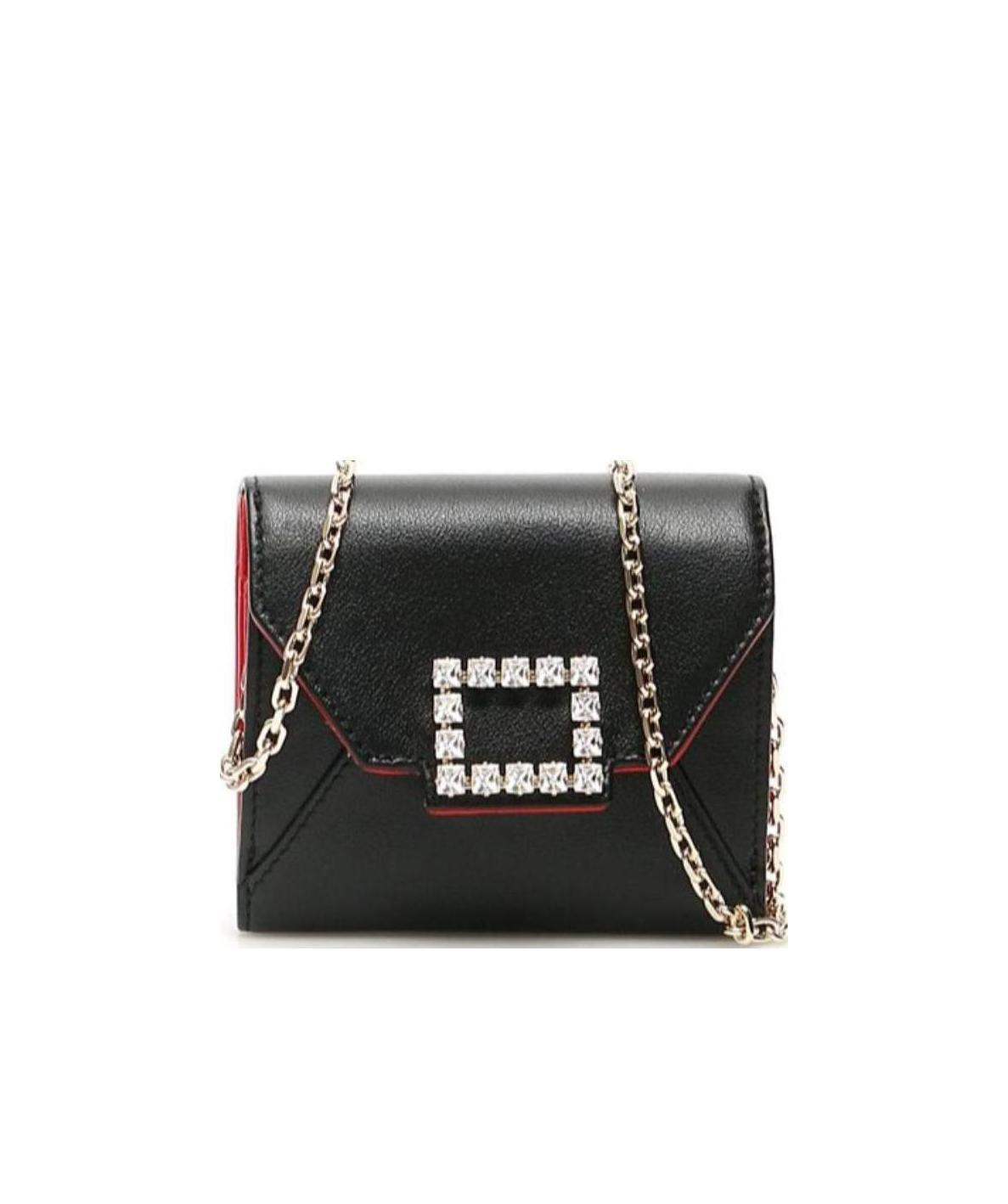 Roger Vivier Buckle Chain-link Wallet In Black