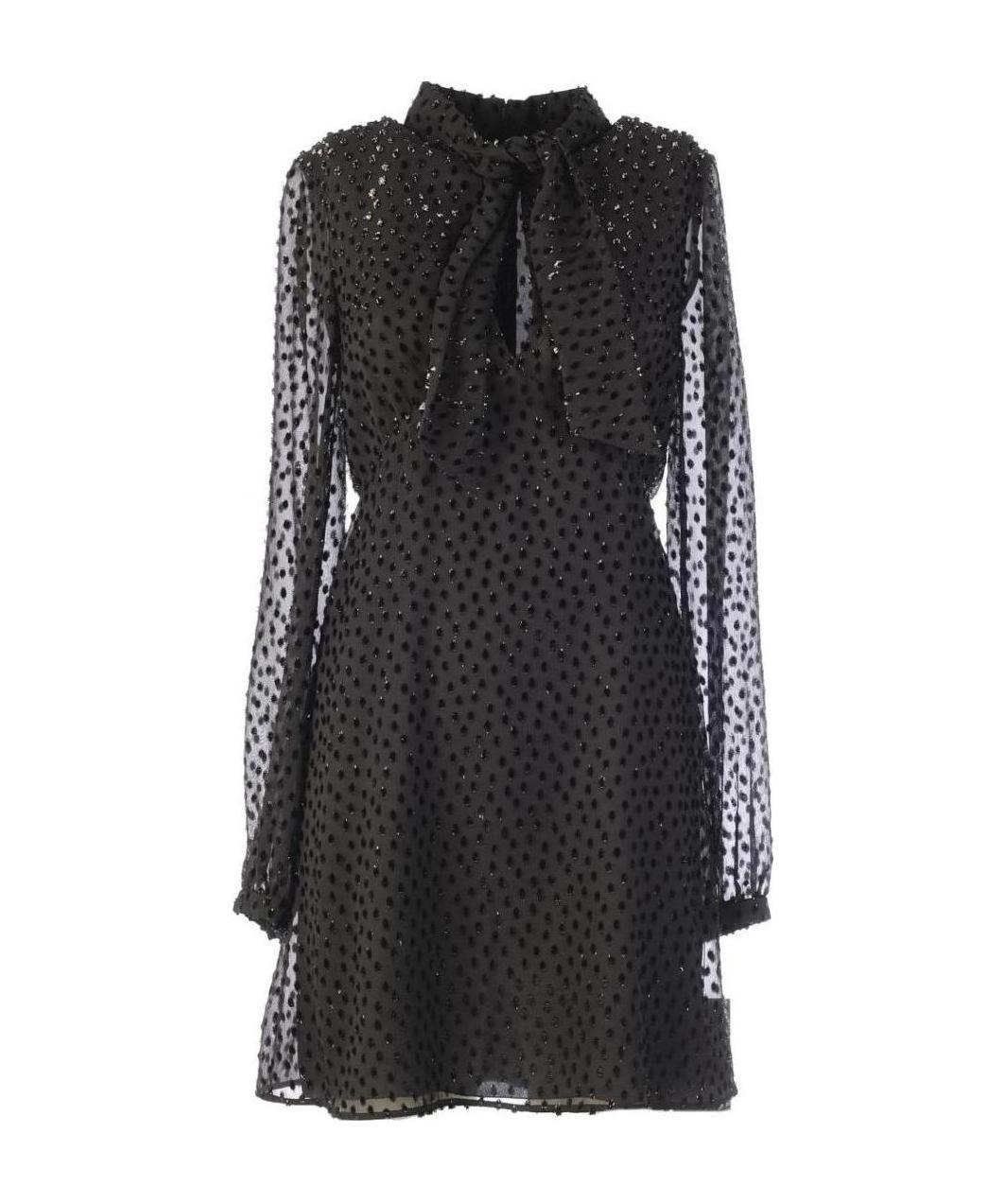 Saint Laurent Lavalier Pois Lurex In Black