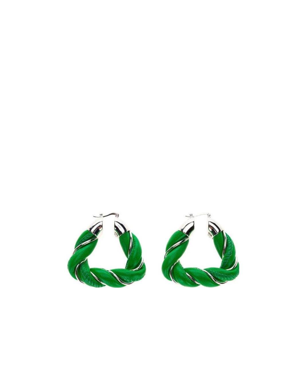 Bottega Veneta Twisted Hoop Earrings In Green