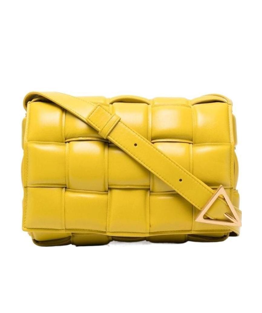 Bottega Veneta Padded Cassette Leather Shoulder Bag In Yellow