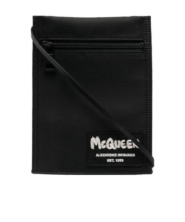 Alexander Mcqueen Logo-patch Messenger Bag In Black