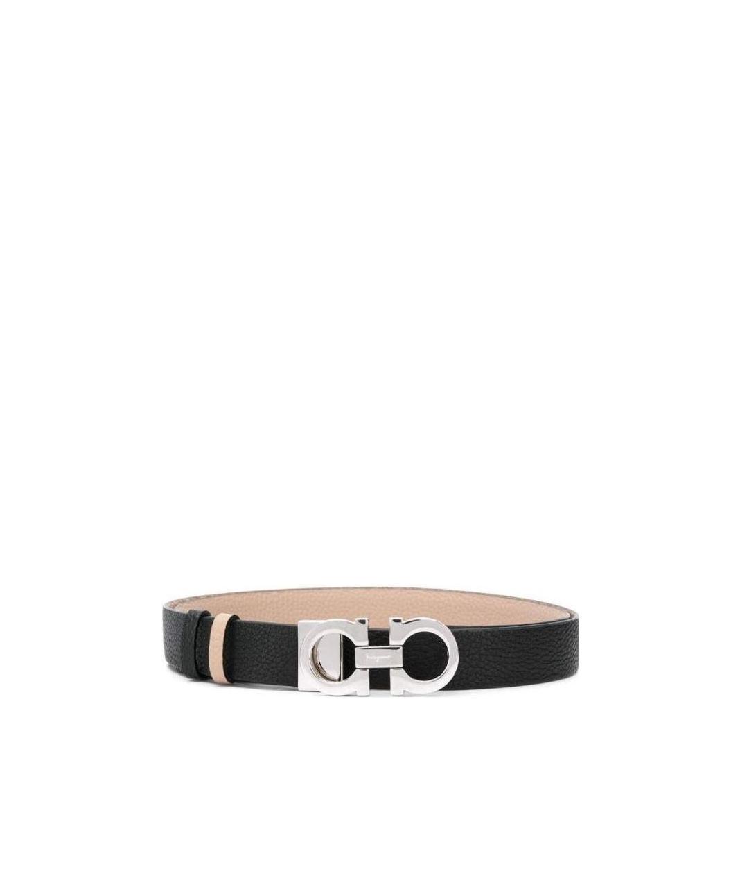 Ferragamo Double-sided Buckle Logo Belt In Black