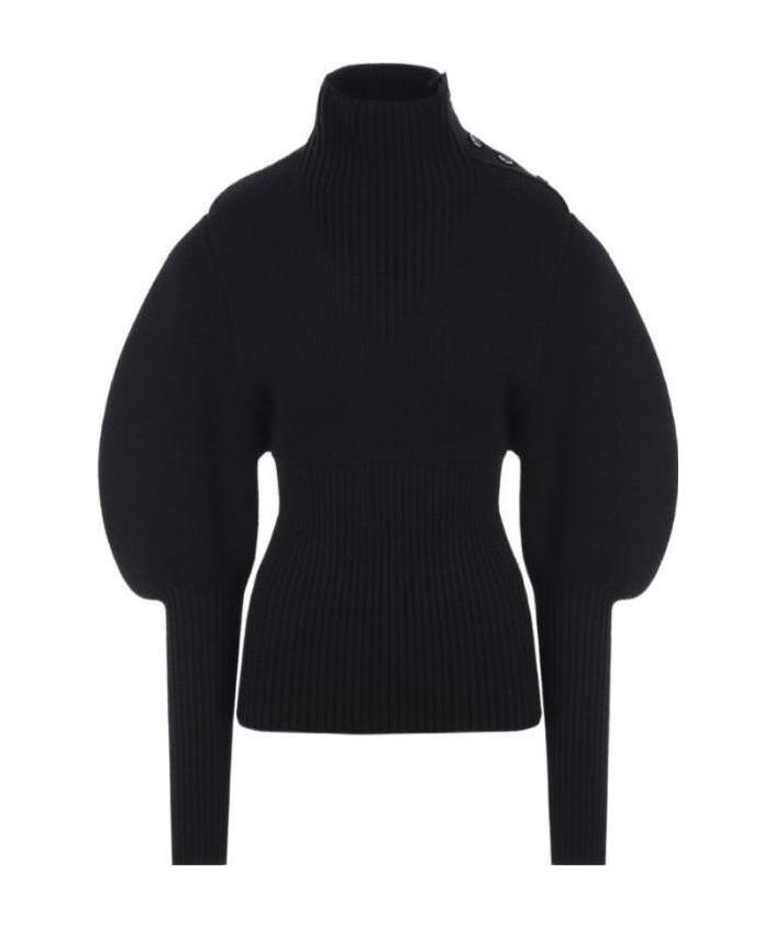 Bottega Veneta Puff-sleeves Jumper In Black