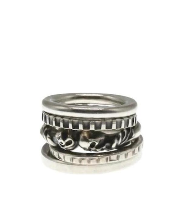 Werkstatt:münchen Stacked Rings In Multicolor